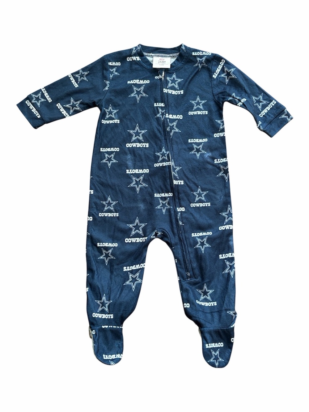 Dallas Cowboys One-Piece Pajamas Bodysuit NFL Team Logo Sz 6-9 M NWT